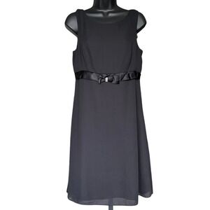 Vintage Late Editions‎ LTD Party Dress Sz 8 80s 90s Sheer Black Satin